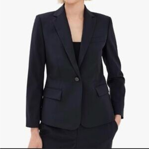 Theory Women's Black Slim Jacket Blazer Single Button